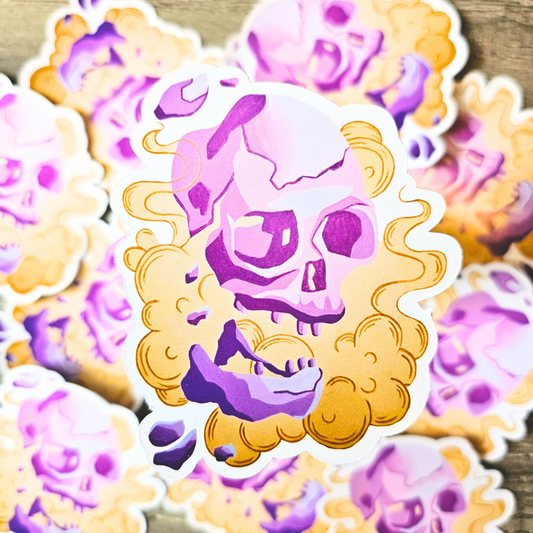 Broken Skull Sticker