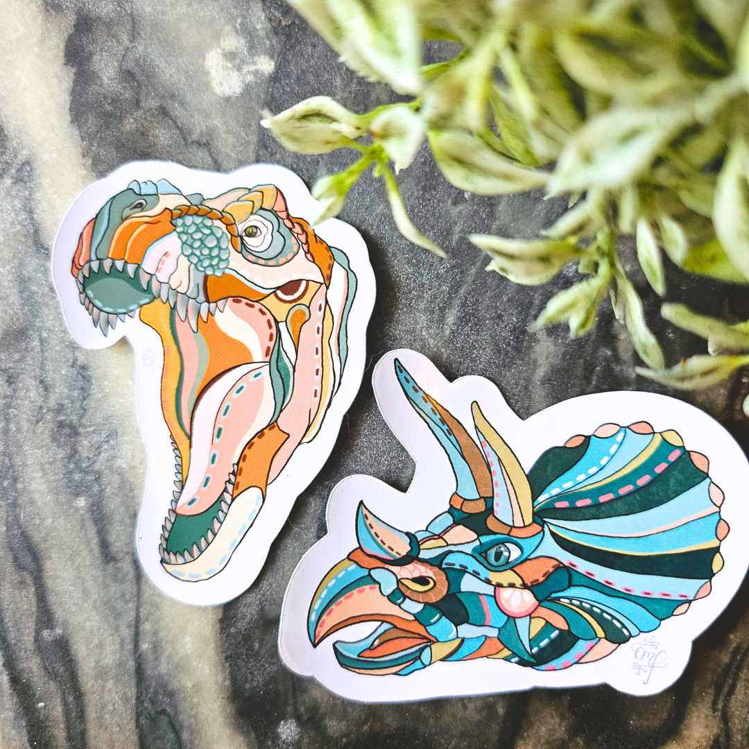 Artsy Dinosaur Sticker Pack