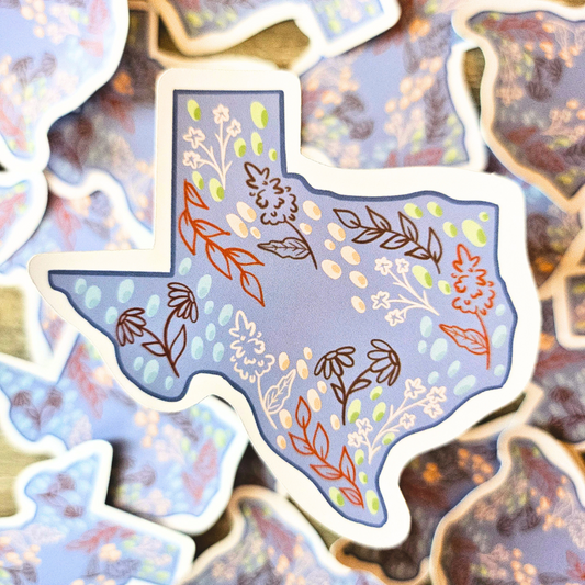 Floral Texas Sticker