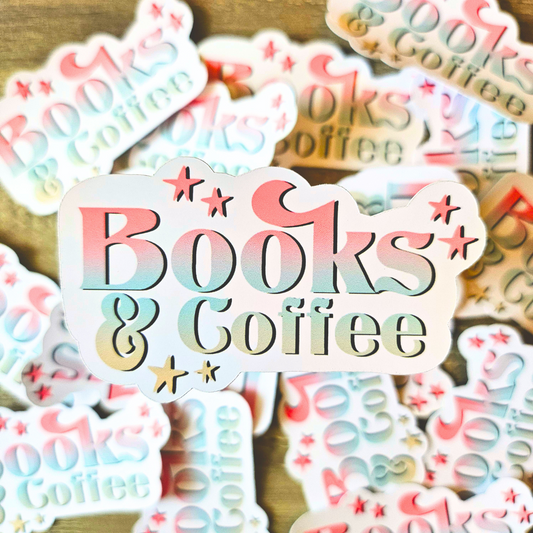 Books and Coffee Sticker