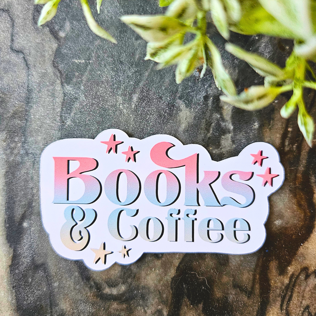 Books and Coffee Sticker