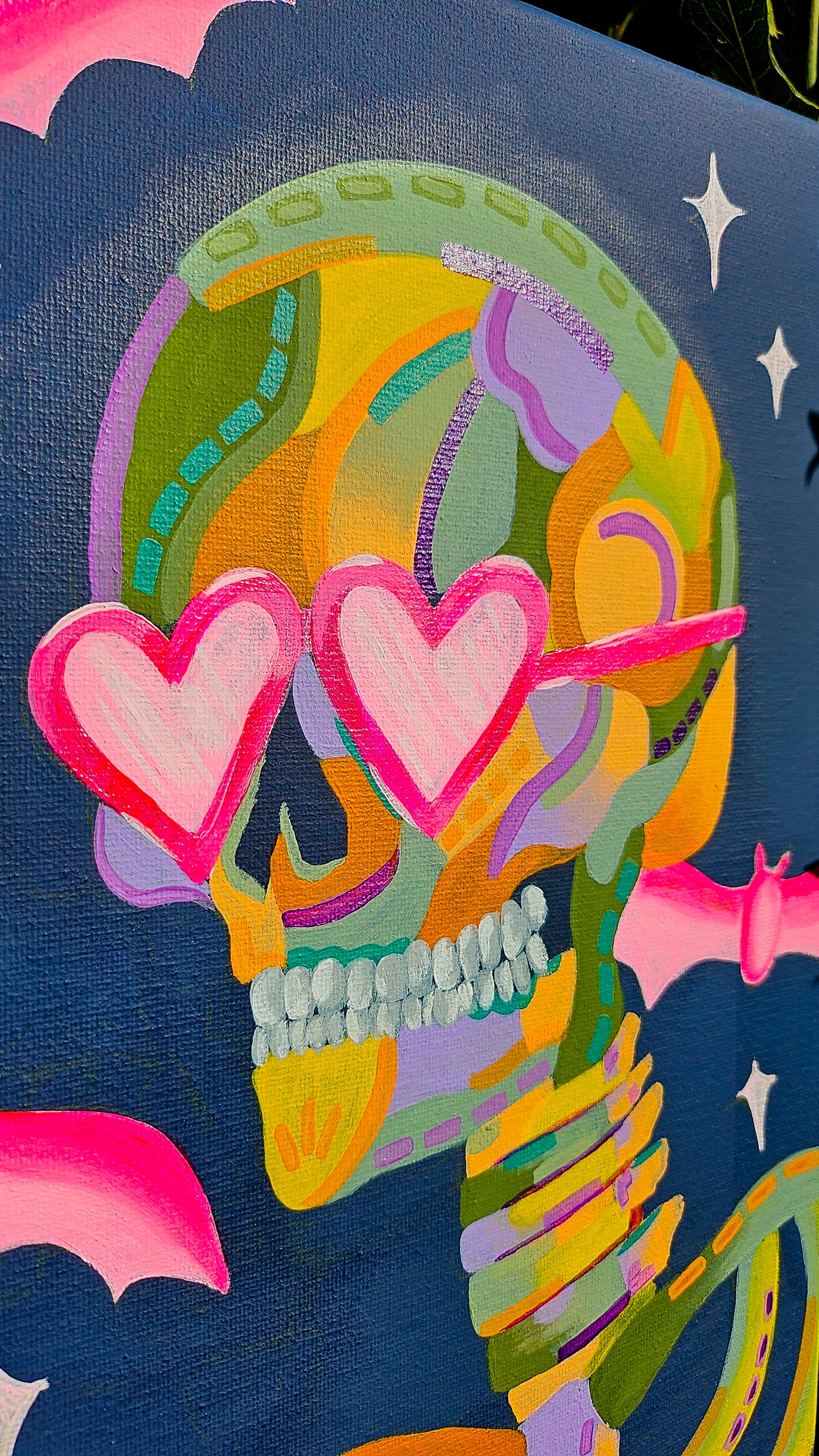 Artsy Skeleton Original Painting